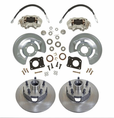 1964-73 Ford Mustang Front Disc Brake Conversion Kit, Drum-Disc 11" Rotors,  5 year warranty on calipers