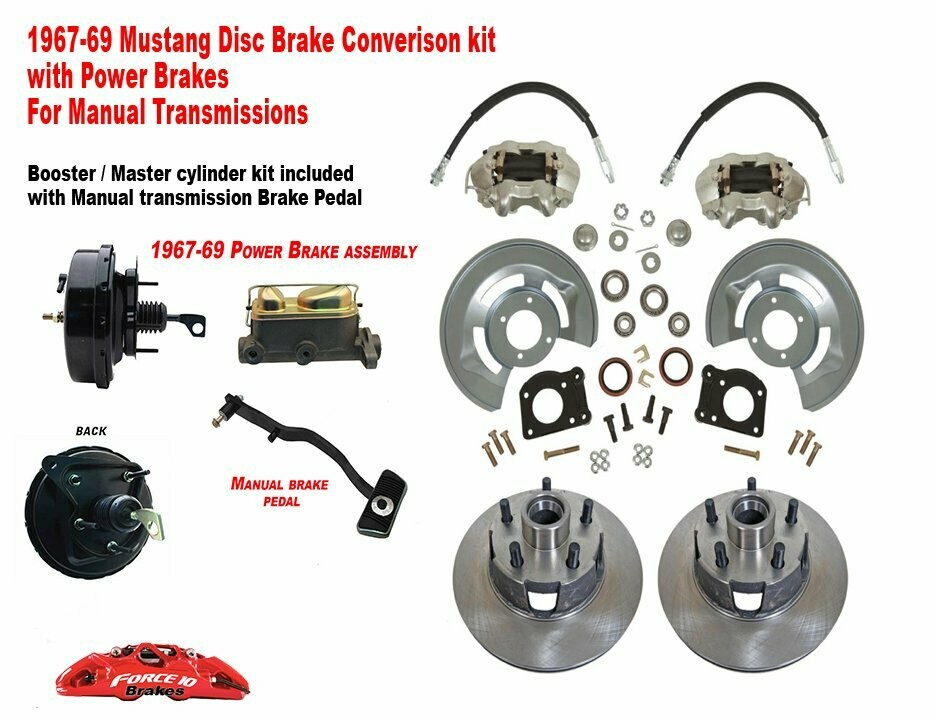 1967-68-69-70 Ford Mustang Front Drum to Power Disc Brake Conversion Kit- Manual transmission, 11
