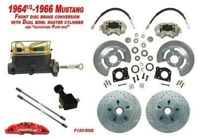 1964-66 Ford Mustang Front Drum to Disc Brake Conversion Kit, Dual bowl Master cylinder, 11