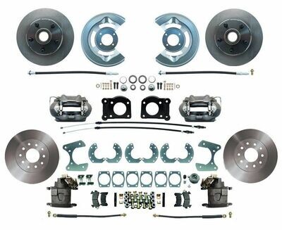 1964.5 - 1973 Mustang Front and Rear Drum to Disc Brake Conversion Kit, standard calipers, F130 (At the wheels only, no master/booster
any transmission