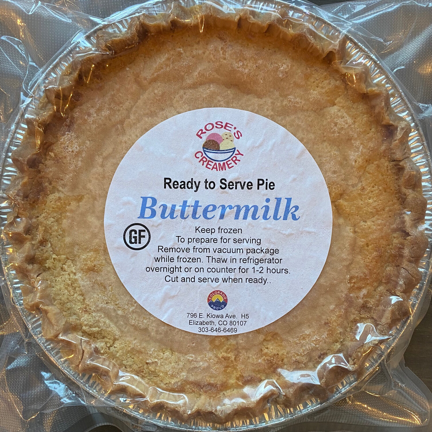 Roses GF Buttermilk Pie