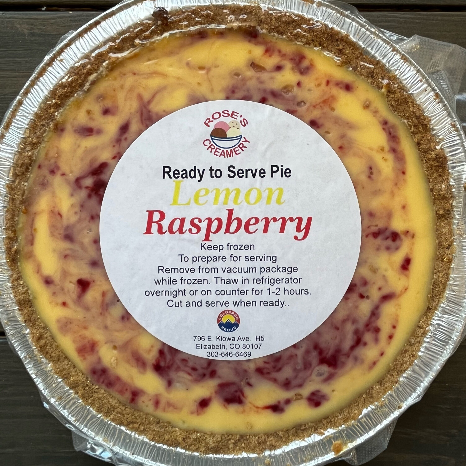 Roses Creamery Lemon Raspberry Pie