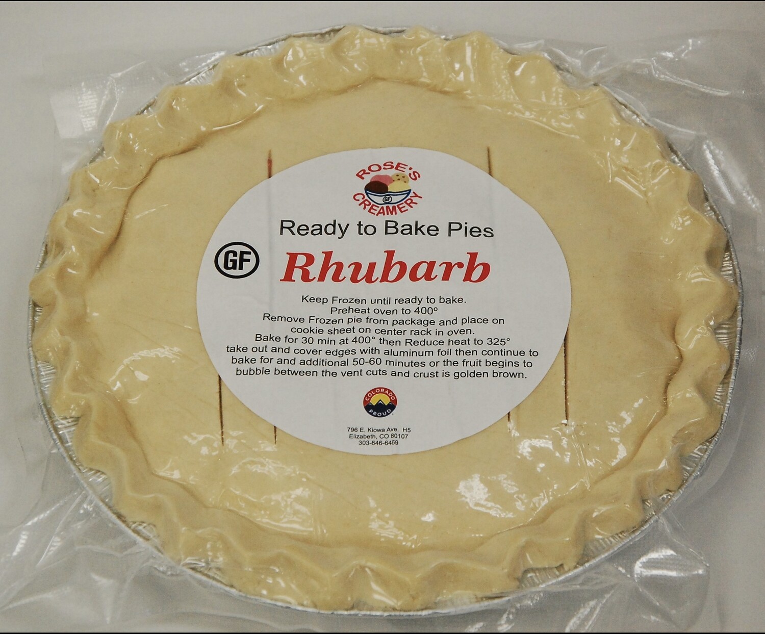 Roses GF Rhubarb Pie