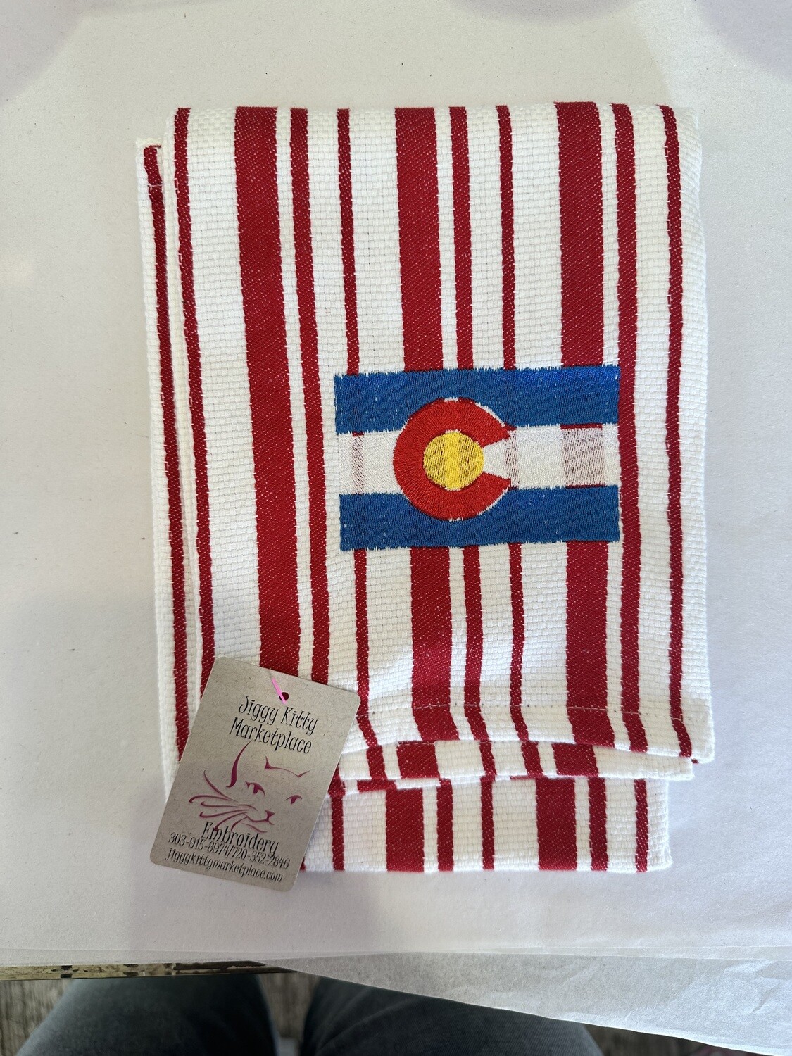 Colorado Kitchen Towel-Flag(Blue), Color: Red