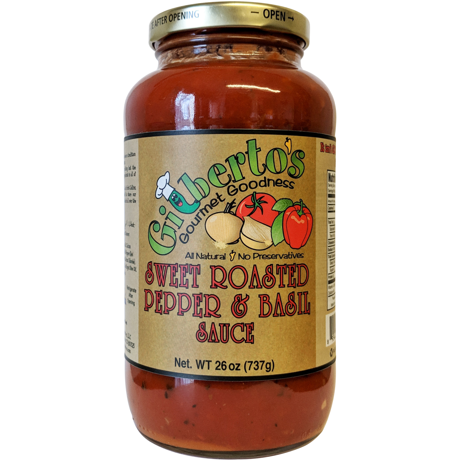 Gilberto&#39;s Sweet Roasted Pepper &amp; Basil Pasta Sauce