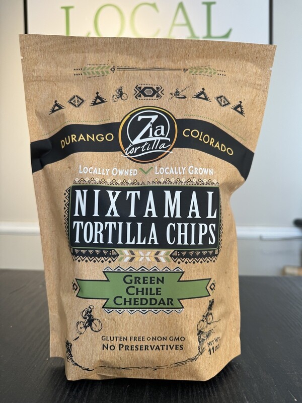 Zia Tortilla Green Chile Cheddar Tortilla Chips