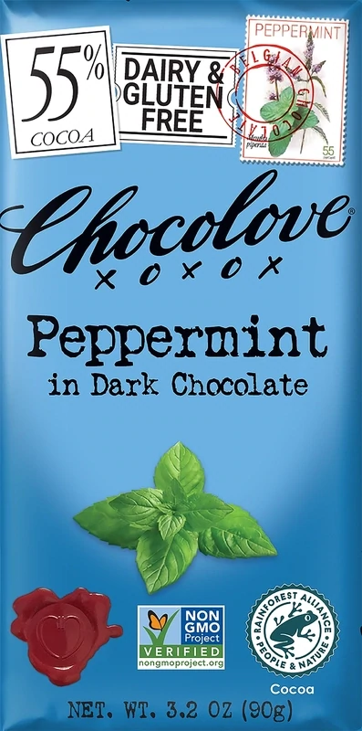 Chocolove Peppermint in Dark Chocolate Bar