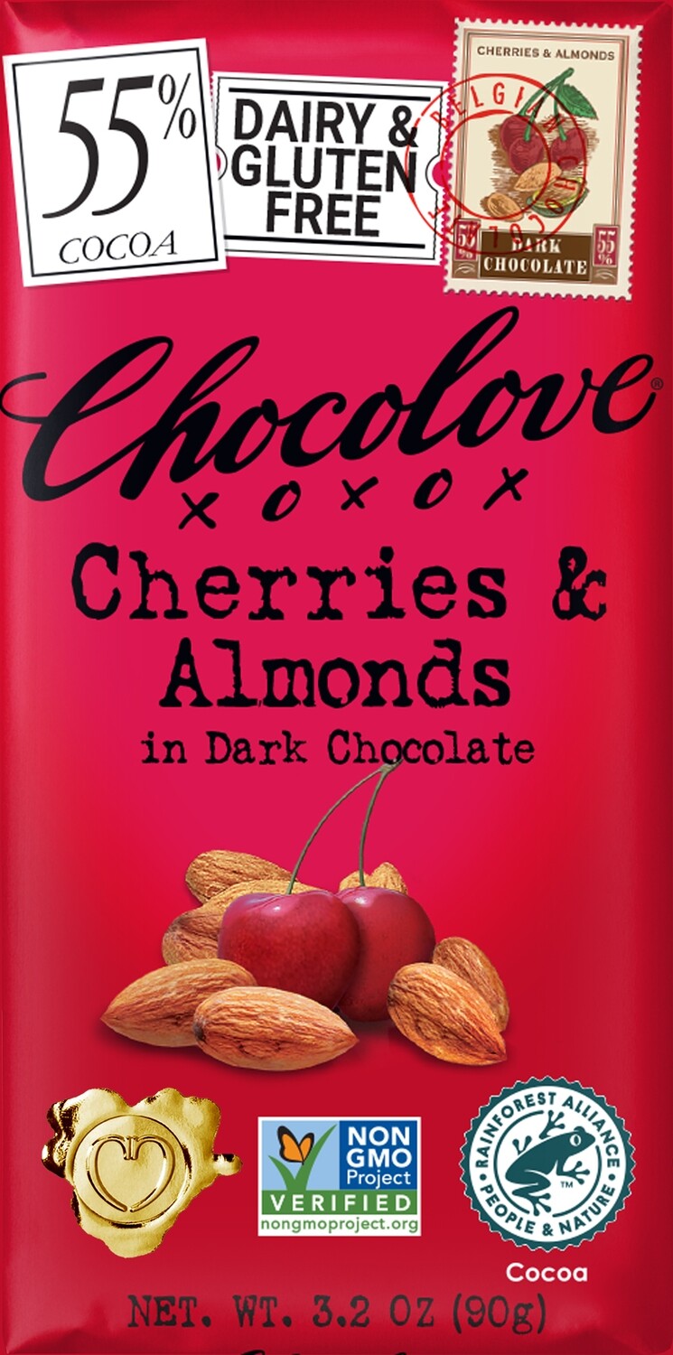 Chocolove Cherries &amp; Almonds in Dark Chocolate Bar