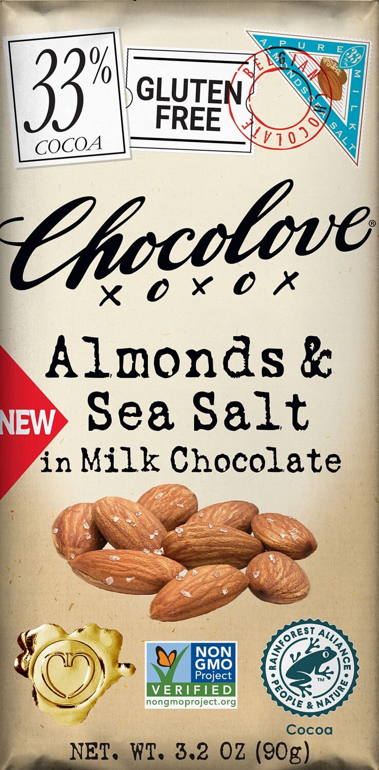 Chocolove Almond & Sea Salt in Milk Chocolate Bar 