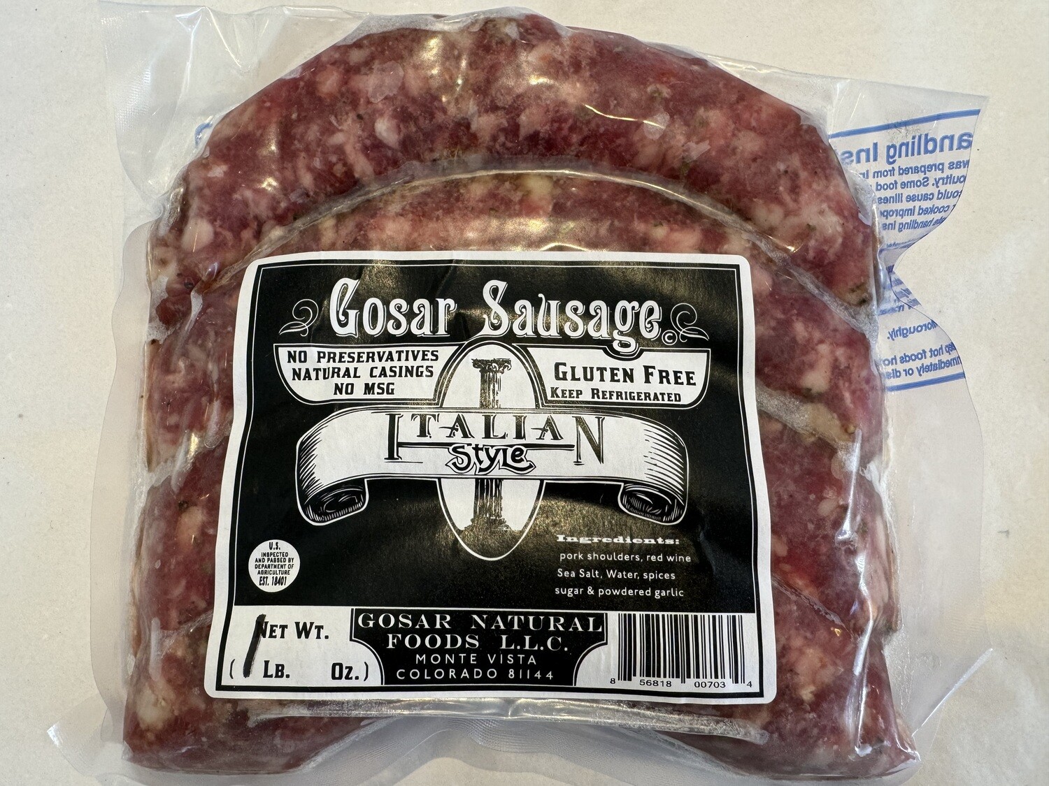 Gosar Italian Style Pork Sausage Links