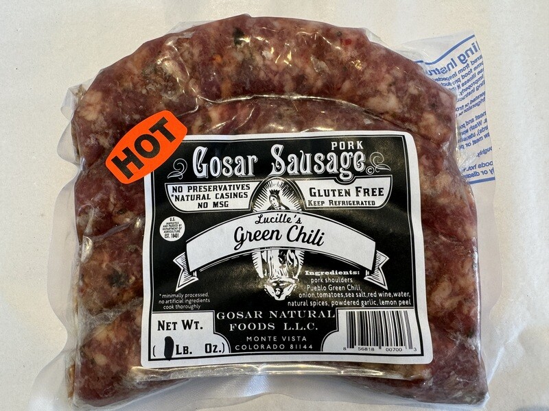 Gosar Green Chili Pork Sausage Links