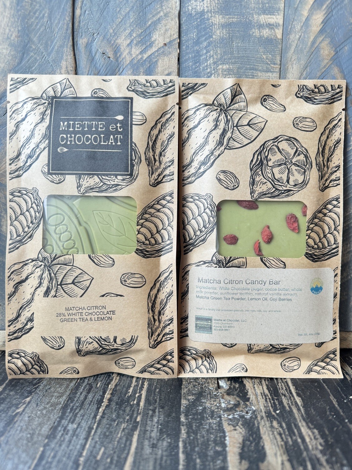 Miette et Chocolat - Matcha Citron Candy Bar