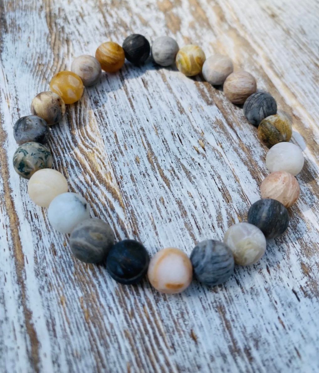 Bamboo Leaf Agate Bracelet