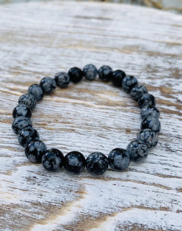 Snowflake Obsidian Bracelet