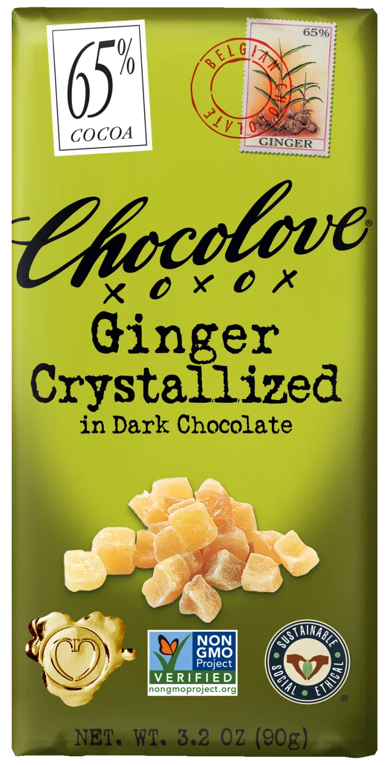 Chocolove Ginger Crystallized Chocolate Bar