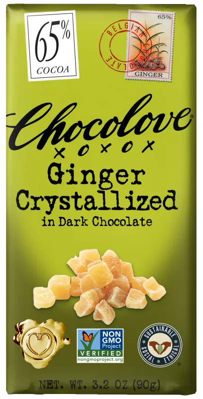 Chocolove Ginger Crystallized Chocolate Bar