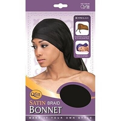 Qfitt Satin Bonnet Braid #179 Black
