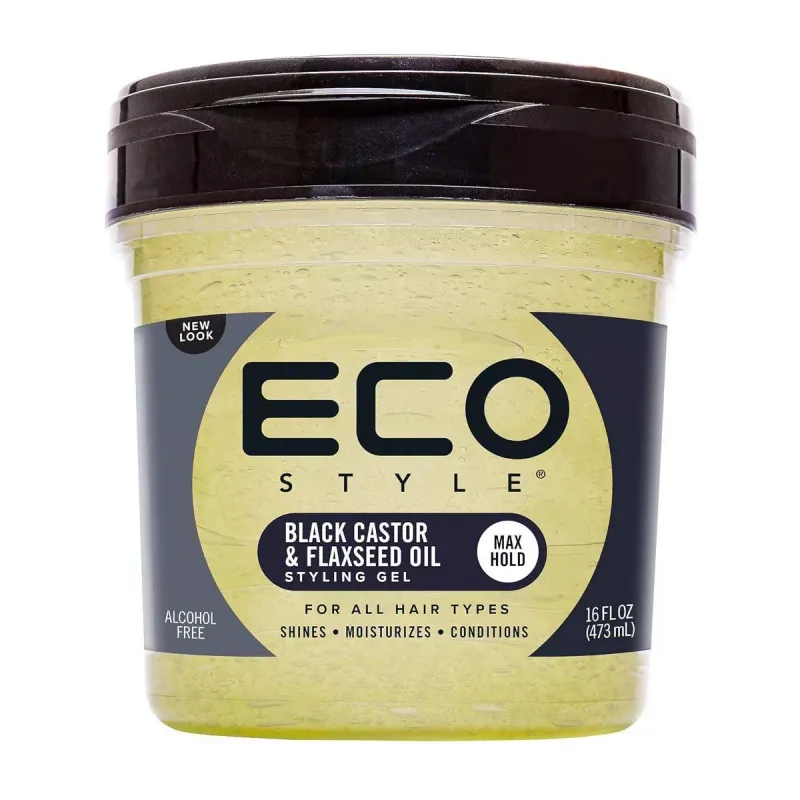 Eco Style Gel Black Castor &amp; Flaxseed Oil 16oz