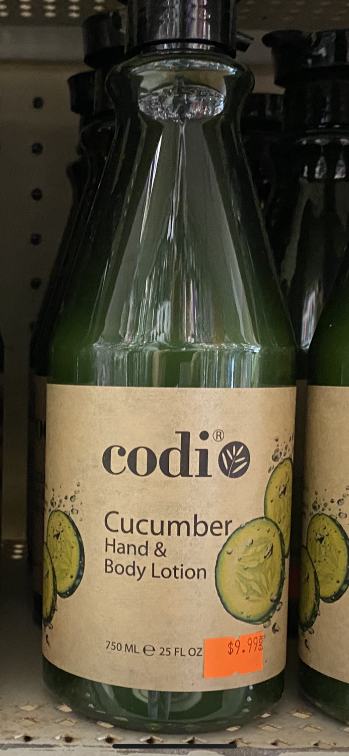 CODI HAND &amp; BODY LOTION CUCUMBER 25OZ