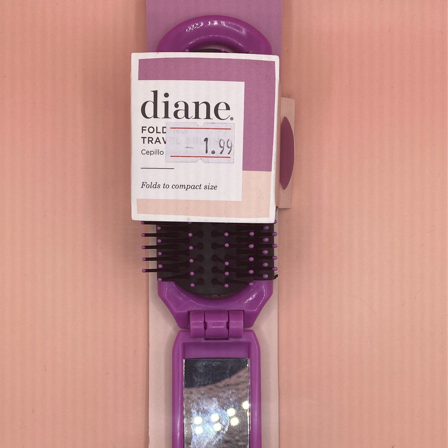 D8147 Folding Travel Mirror Brush