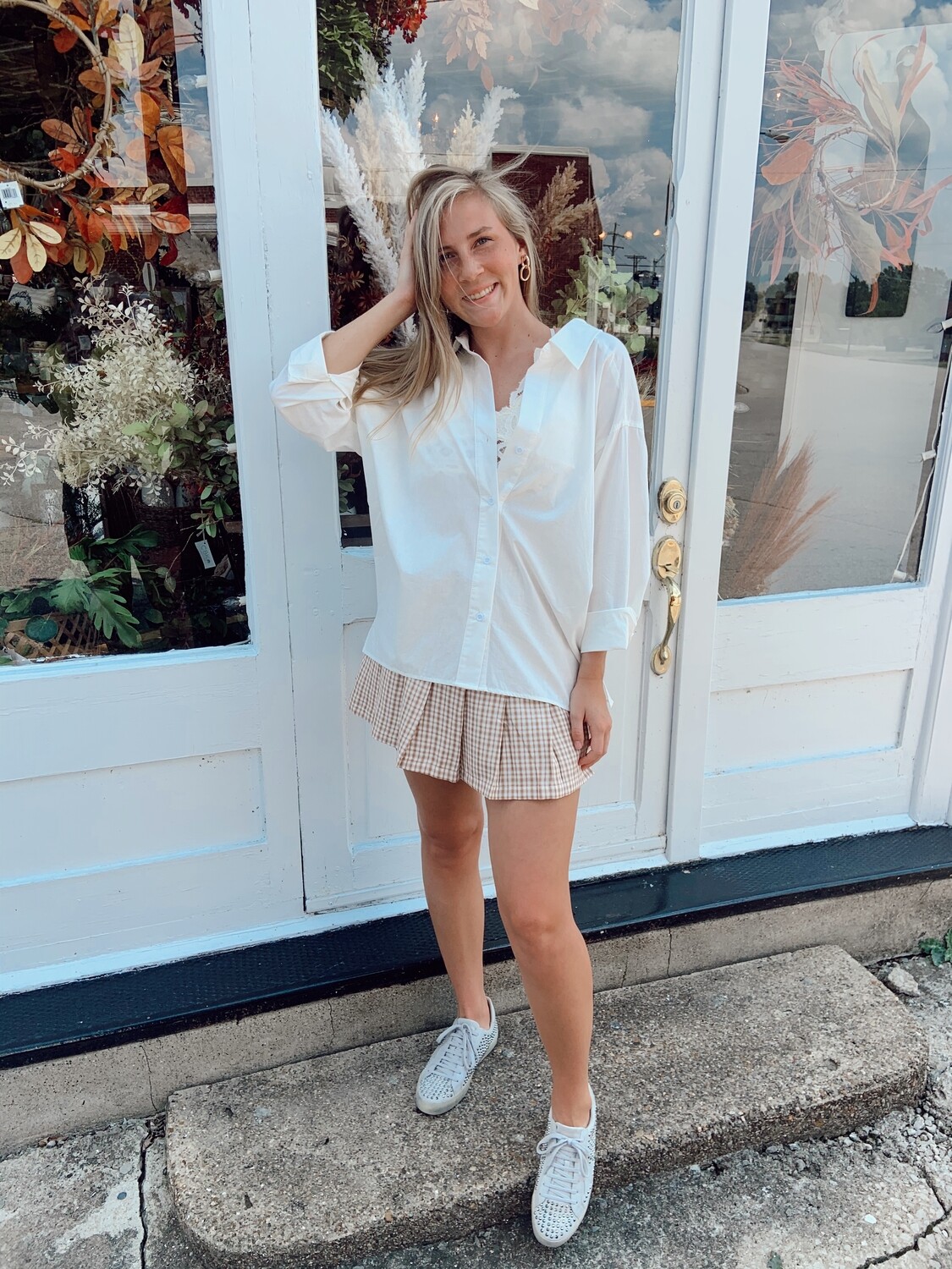 Solid LS Button Down Oversized Shirt