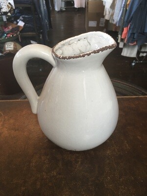 White Crackle Pitcher Vase