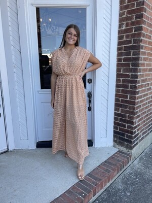 Orange Geometric Jumpsuit