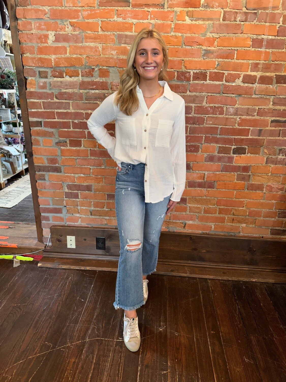 Risen High Rise Crop Flare  Jeans