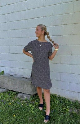 Rayon Polka Dots Dress - Blk/Wht