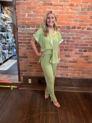 Pleated Satin High Waisted Wide-Leg pants