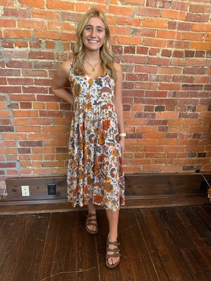 Viscose Floral Strap Dress