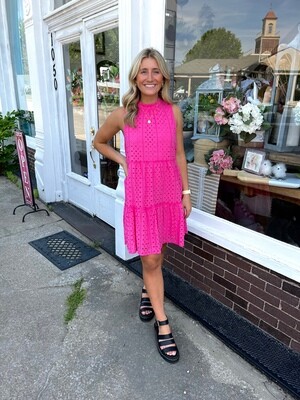 Biles Eyelet Dress - Pink