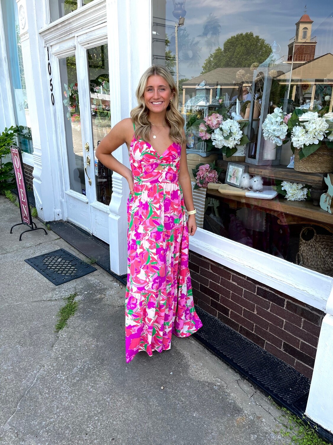 Orchid Multi Keyhole Tiered Maxi Sundress