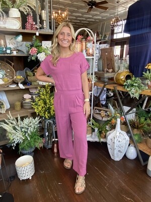 Linen Top &amp; Buttoned Pants Set