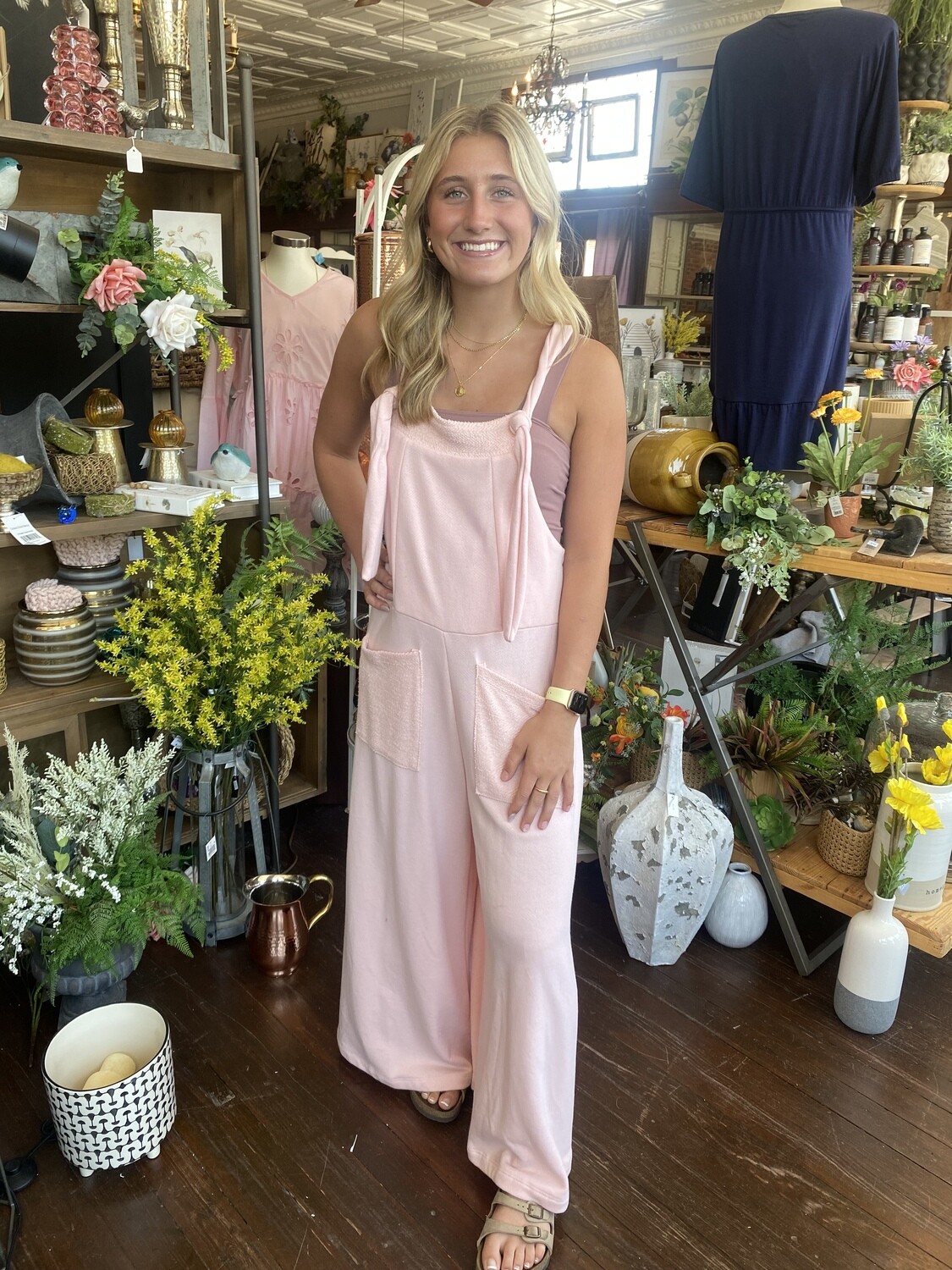 Adjustable Straps Jumpsuit w/Pockets