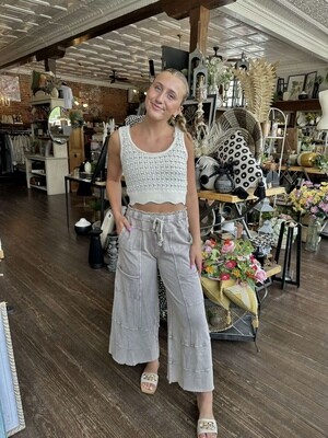 Mineral Washed Terry Knit Pants,