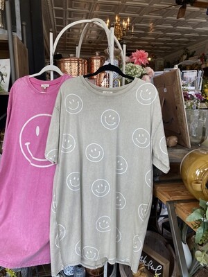 Short Sleeve Happy Face Dress Plus
