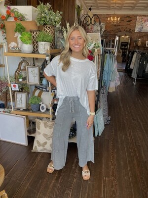 S/S Rayon Slub Oversized Top