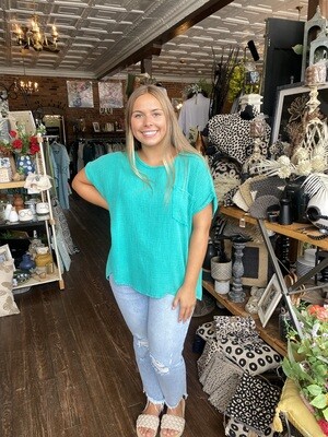 Washed Cotton Gauze Top
