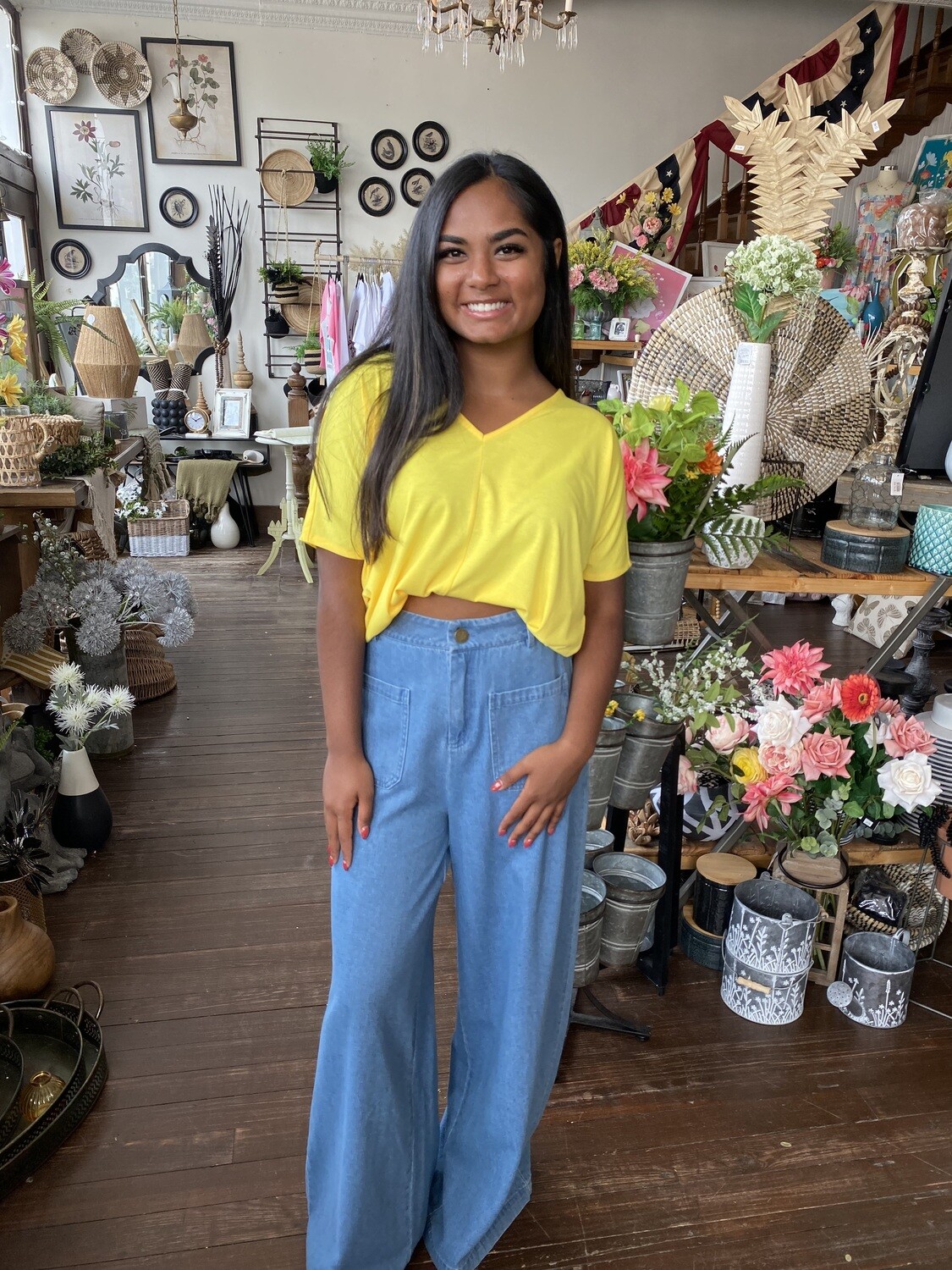 Wide Leg Denim Pant