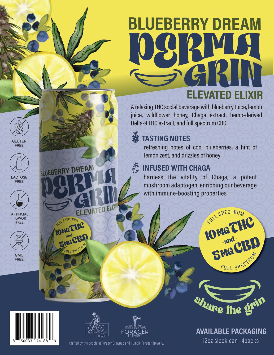 PermaGrin Blueberry Lemon Hazy 50mg THC