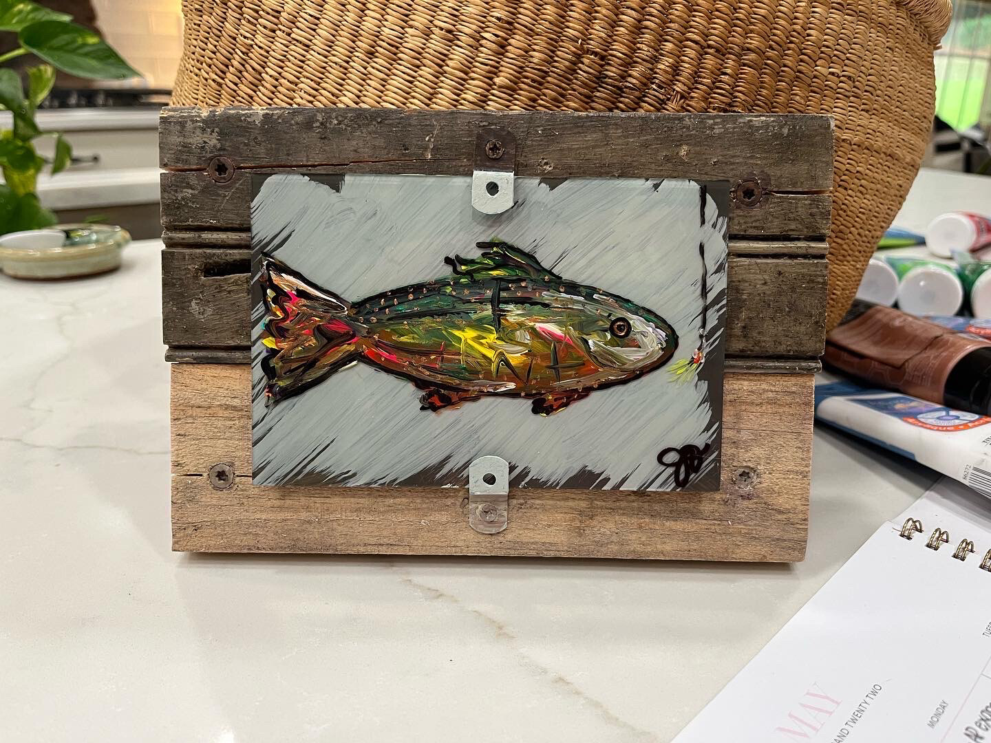 Small Fish (6x8.5 Glass & Wood)