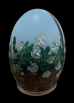 White Bloom Basket Egg