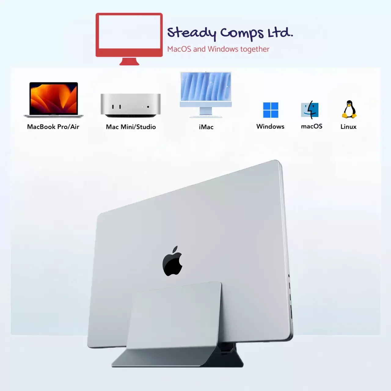MacBook Air 15&quot; M4/10-Core+10-Core/16GB RAM/512GB+2TB SSD/Vertical Dock/macOS+Windows/Desktop Bundle