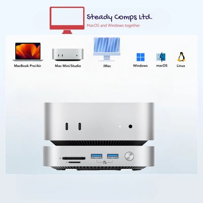 Apple Mac Mini M4 Pro/12+16-Core/24GB RAM/512GB/40Gbps 4TB SSD+Hub/Windows+Office+Keyboard+Webcam+DVD