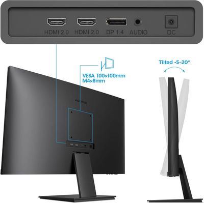 27 Inch 4K Monitor, 4K  (3840x2160), IPS, 60Hz, 4ms, Adaptive Sync, HDR 10, VESA, Eye Care, HDMI 2.0, DisplayPort 1.4