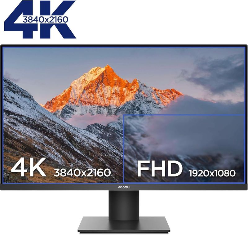 27 Inch 4K Monitor, 4K  (3840x2160), IPS, 60Hz, 4ms, Adaptive Sync, HDR 10, VESA, Eye Care, HDMI 2.0, DisplayPort 1.4