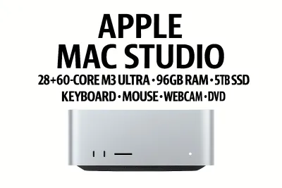 Apple Mac Studio • 28+60-Core M3 Ultra • 96GB RAM • 1TB SSD • 4TB SSD Hub • Windows 11 Pro • Office • Extras