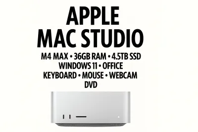 Apple Mac Studio M4 Max/14+32‑core/36GB RAM/512GB SSD/4TB SSD Hub/Windows+Office for Mac+Linux+Accessories Bundle Apple Mac Studio M4 Max/14+32‑core/36GB RAM/512GB SSD/4TB SSD Hub/Windows+Office for Mac+Linux+Accessories Bundle