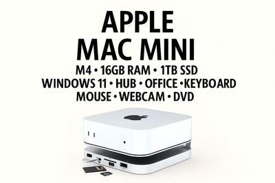 Apple Mac Mini M4 • 16GB RAM  • 256GB • 1TB SSD Hub with Stand • Windows 11 Pro • Extras